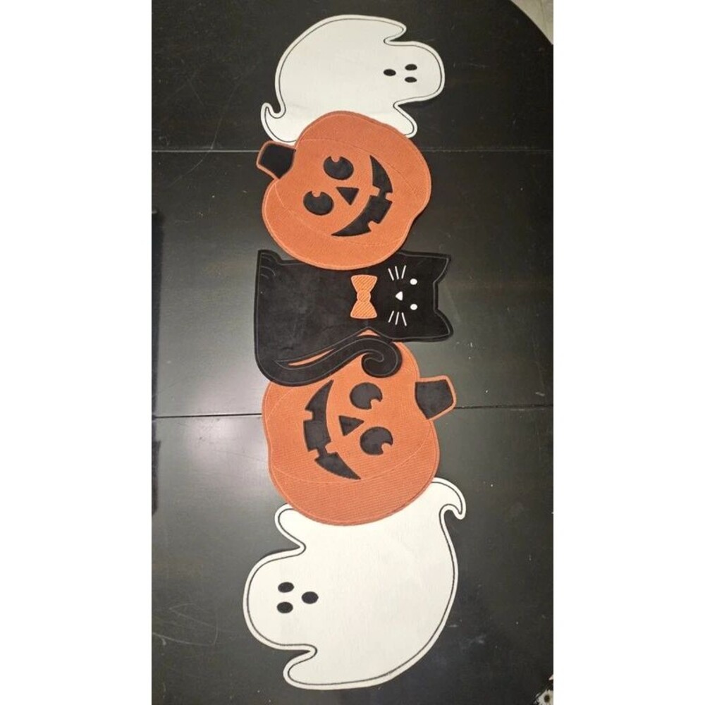 Isaac Mizrahi New York Cute Halloween Table Runner Decor Ghost Pumpkin Cat 4 Ft